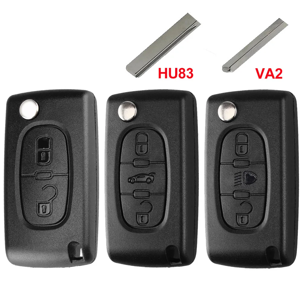HU83 VA2 シトロエン C2 C3 C4 C5 C6 クサラベルランゴプジョー 207 307 308 407 607 807 フリップリモート車のキーシェルケース