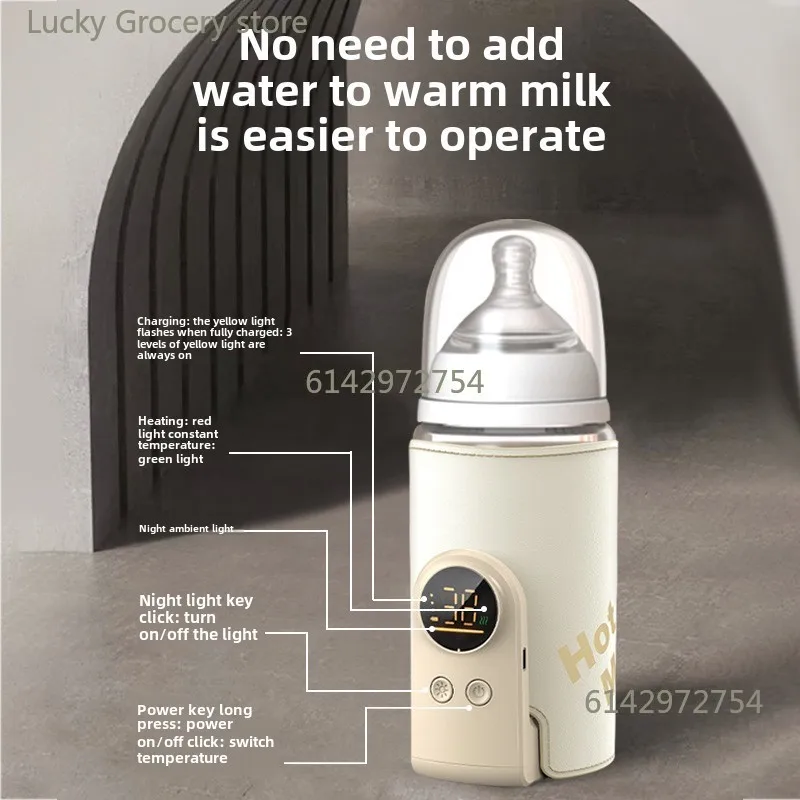 USB multifunctionele zuigfles met hoge capaciteit Slimme temperatuurregeling Warmer scherm Pasgeboren babyfleswarmer hoes