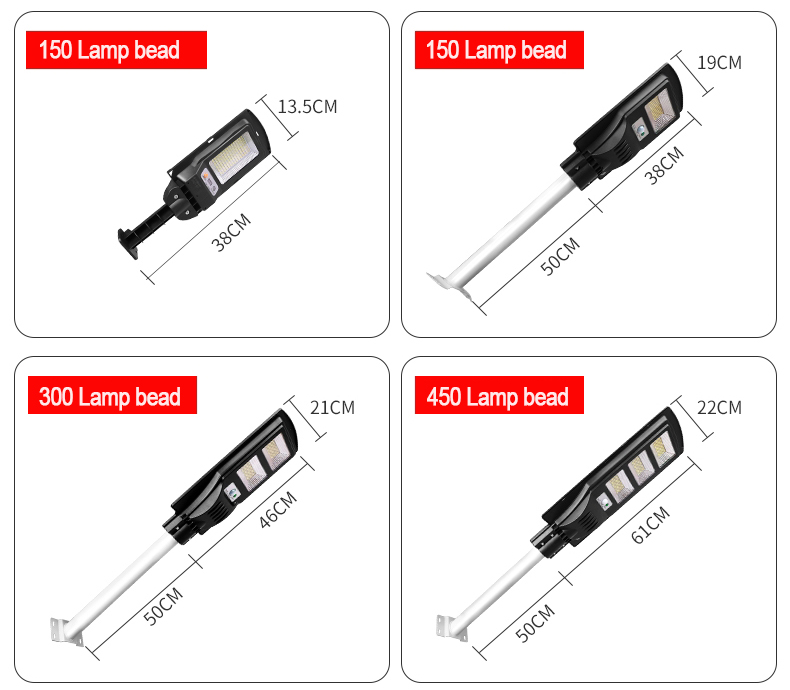 ไฟถนนพลังงานแสงอาทิตย์ LED แบบบูรณาการโคมไฟถนนพลังแสงอาทิตย์กลางแจ้ง Ip65