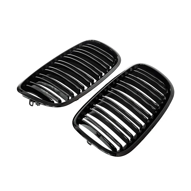 1 Pair Front GrillesFor BMW X5/X6 E70 E71 2008-2014 Gloss Matte Black Kidney Grill Carbon Fiber Replacement Front Bumper Grilles