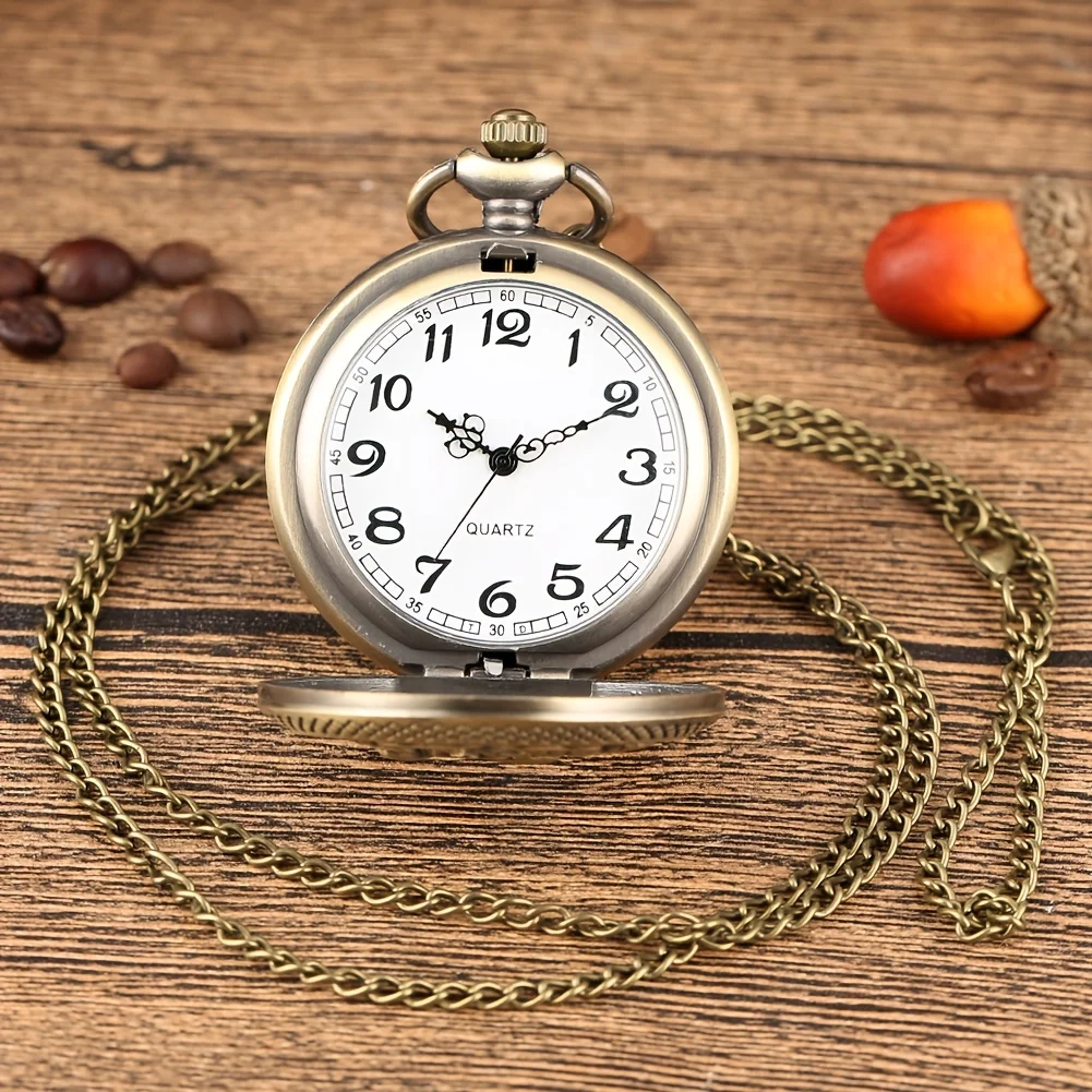 Requintado vintage bronze oco borboleta com gaiola pingente relógio de bolso de quartzo com colar corrente presente masculino feminino relógio