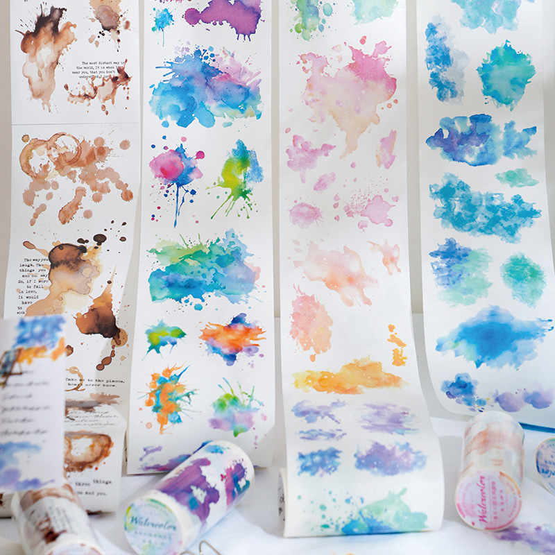 1 Stück/1 Los dekorative Klebebänder Aquarell Fantasie Masking Tapes Junk Journal Scrapbooking Aufkleber DIY Papier japanisch
