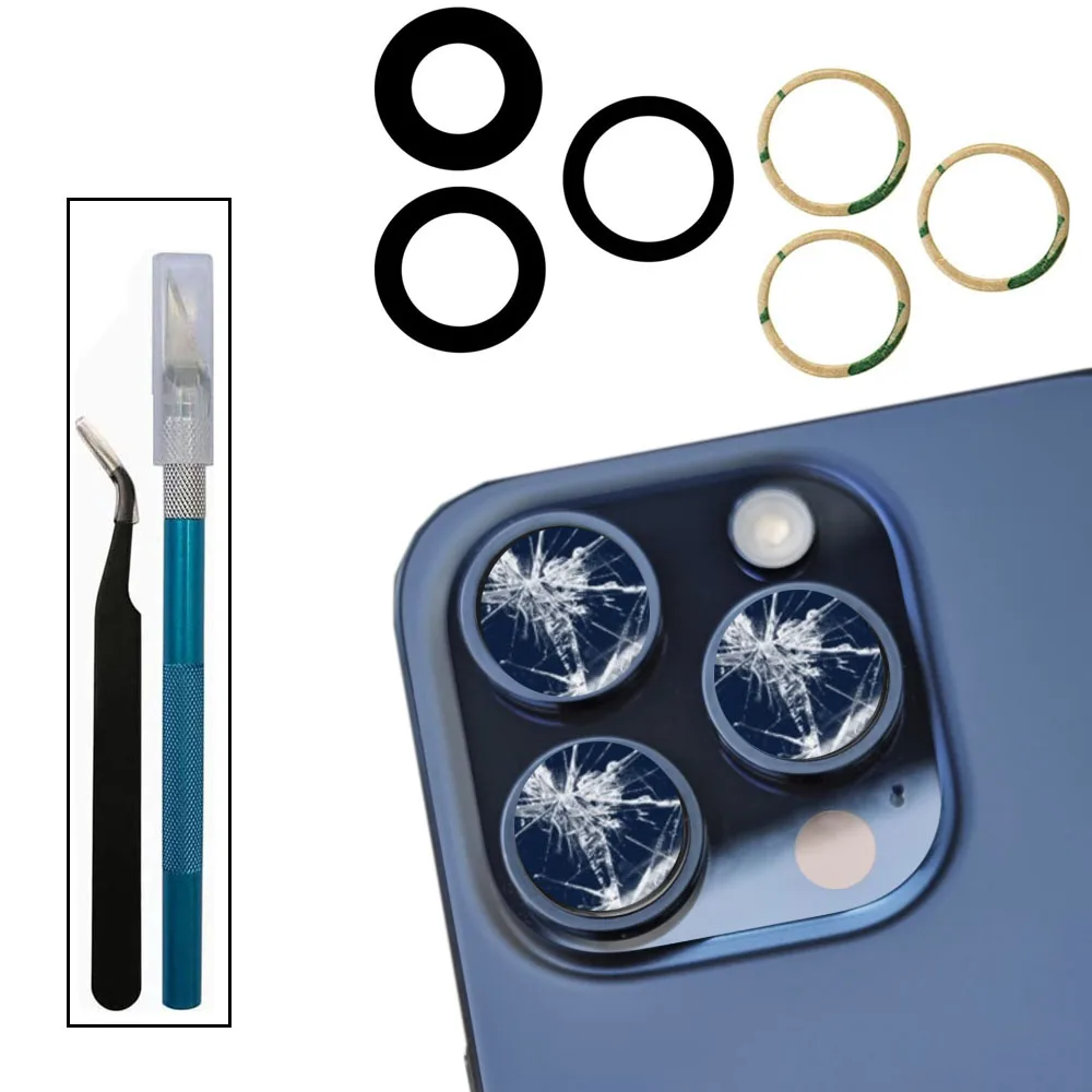 Back Camera Glass For iPhone 11 12 13 14 15 Plus MIni Pro Max Rear Camera Lens With Adhesive And Remove Tools Replacement
