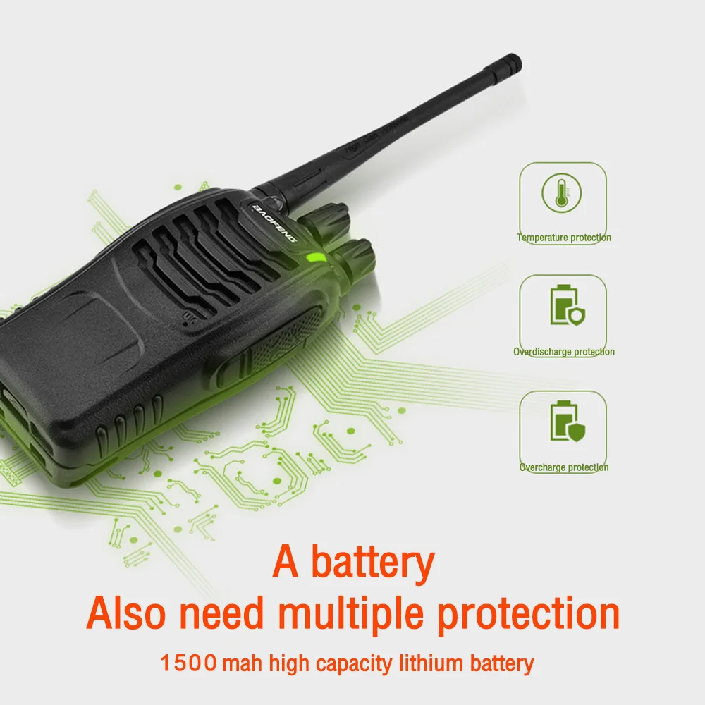 Baofeng High Power Walkie Talkie BF-888S UHF 5W 400-470MHz 16 Channels Long Range Two Way Radio With USB Charger For Hunting