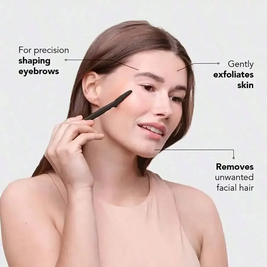 6/12pcs Rasoio per sopracciglia Shaper Rasoi Trimmer per donne e uomini Viso Depilatori Multiuso Esfoliante Viso Rasoio Nero