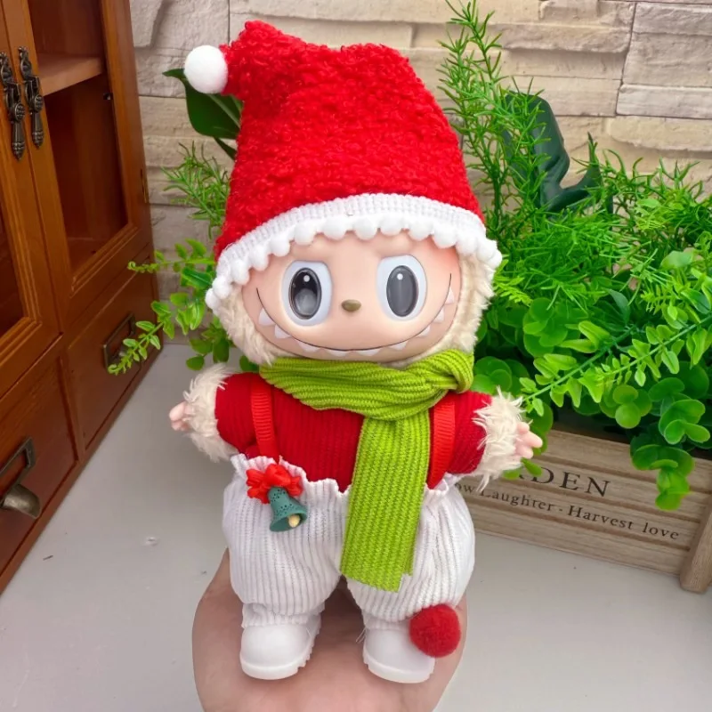 Roupas para labubu natal labubu conjunto de roupa para bonecas de 1a/2a/3a geração com cachecol chapéu luvas acessórios wearable férias