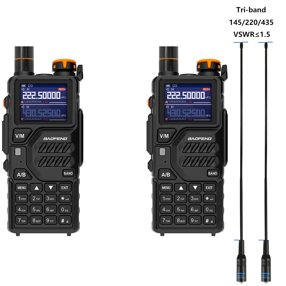 2PCS BAOFENG K5 Plus Radio Sechs-Bänder Tragbare Amateurfunk Tri Band High Power Zwei Weg Radio NOAA 999 kanäle USB-C Chirp