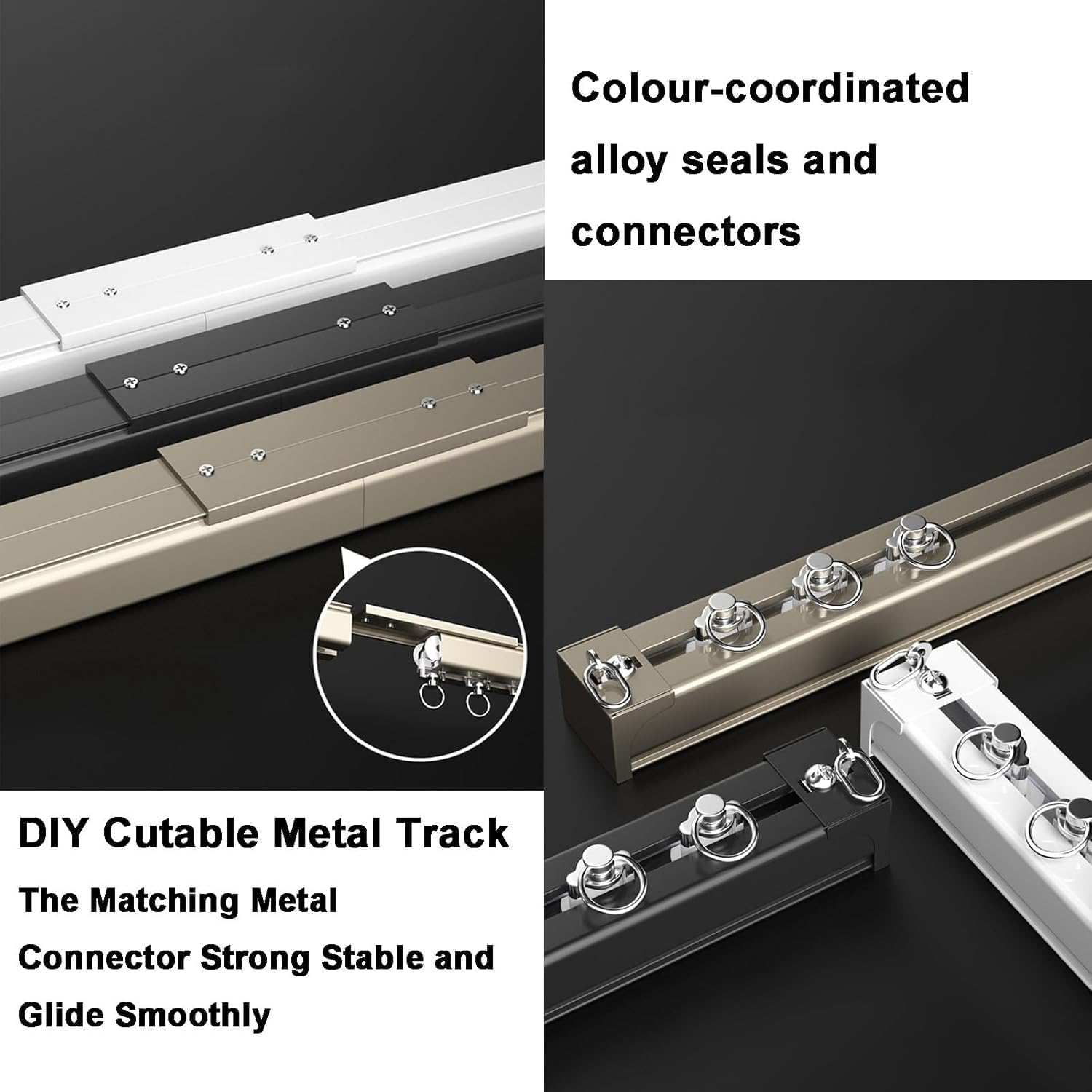 Para barra de cortina doble, sistema de riel silencioso resistente, diseño 2 en 1 para sala de estar, dormitorio o divisor de ha