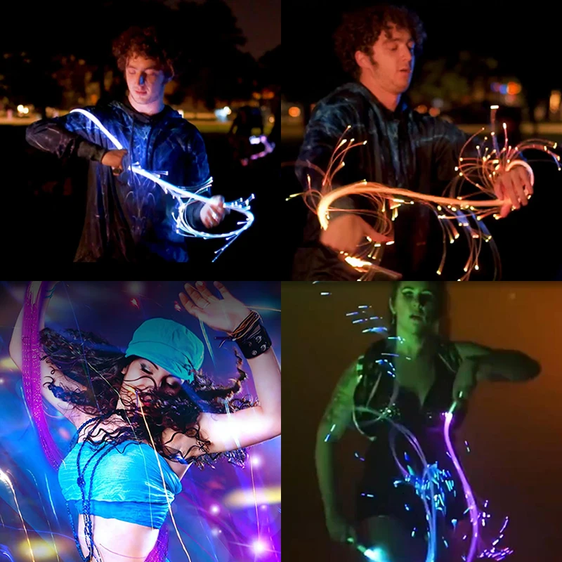 Fouet à Fibre Optique LED Rechargeable par USB, Corde à Main, Pixel Lumineux, Jouet à Flux, brev, Spectacle d'Éclairage pour ix, 2023