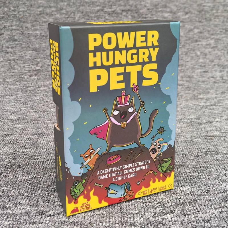 Power Hungry Pets Card Game Board Game Family Party Strategy Cards Games Party Card Challenging Strategy Game