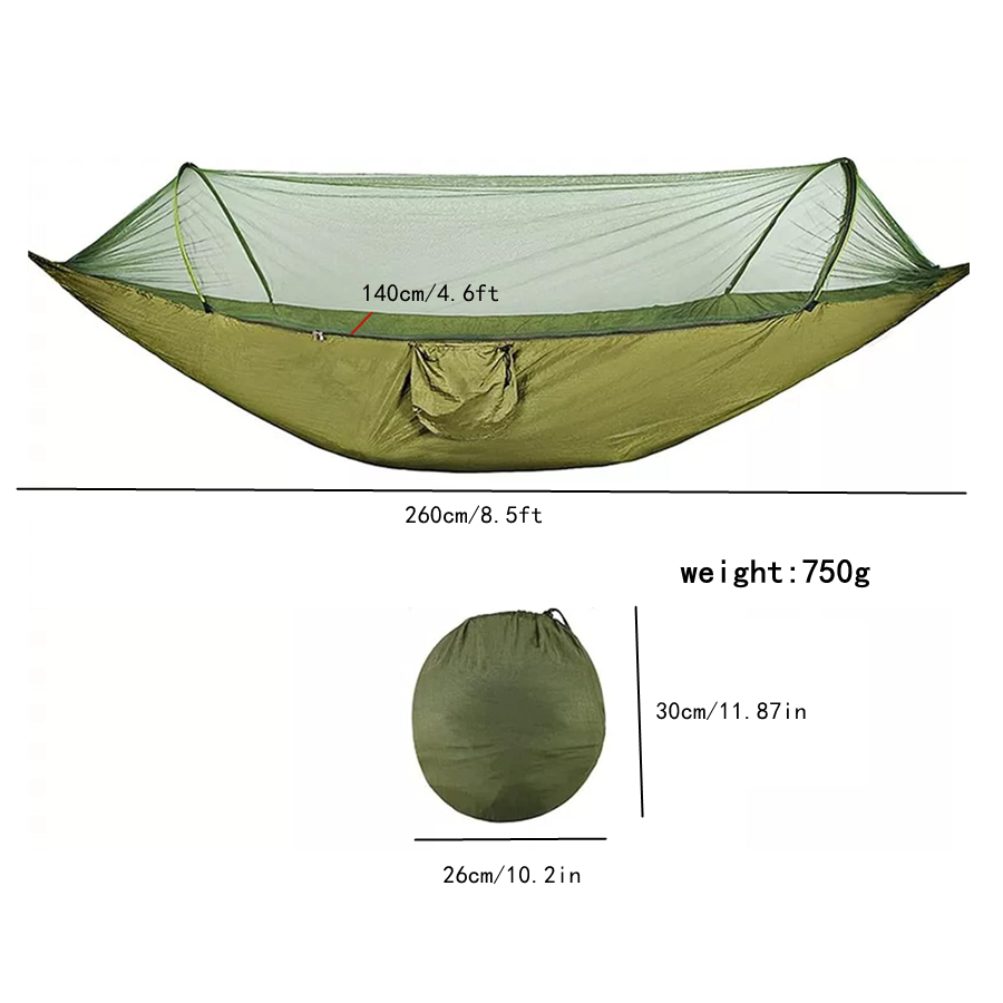 2 คน Camping Garden Hammock พร้อมมุ้งกันยุงกลางแจ้งเฟอร์นิเจอร์เตียง Strength ผ้าร่มชูชีพ Sleep Swing แขวนแบบพกพา