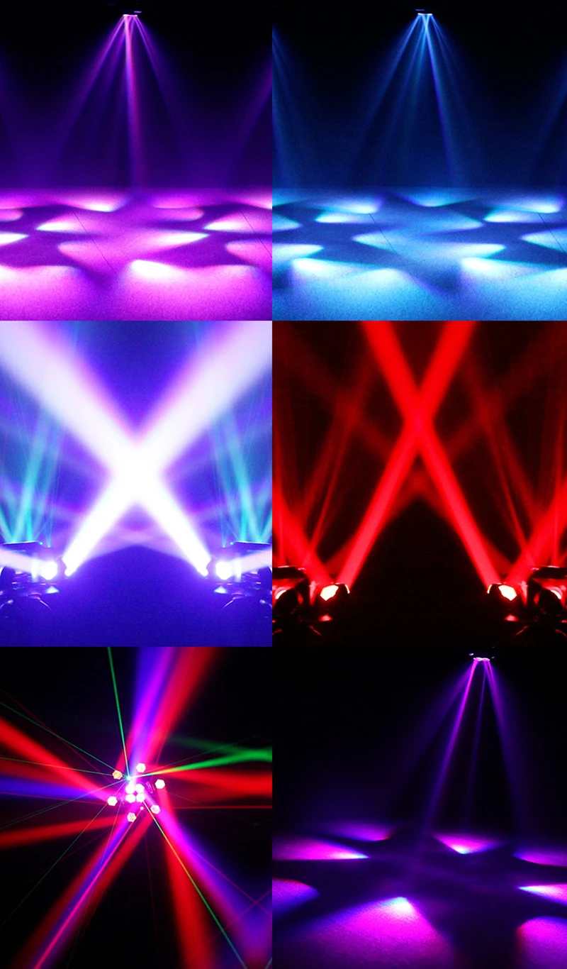 Faisceau lumineux à tête mobile 10x10w, 6 têtes, effet stroboscopique Laser, lumière de scène DMX, faisceau lumineux LED polychrome rotatif, barres de fête Disco DJ