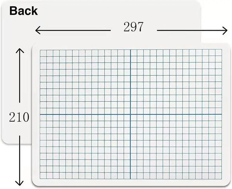 Double Sided Dry Erase Board Small Desk Whiteboard Grid Lines Graph Waterproof Memo Pad Portable Presentation Board Office