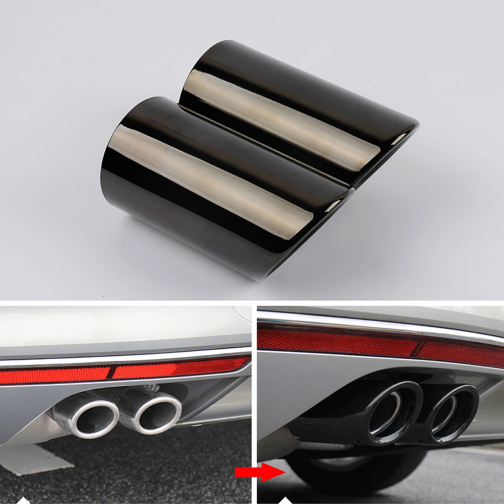 AQTQAQ クロームメッキステンレス鋼車の排気マフラー先端パイプカバーアウディ A1 A3 A4 TT 2009-2015 / VW フォルクスワーゲン パサート用