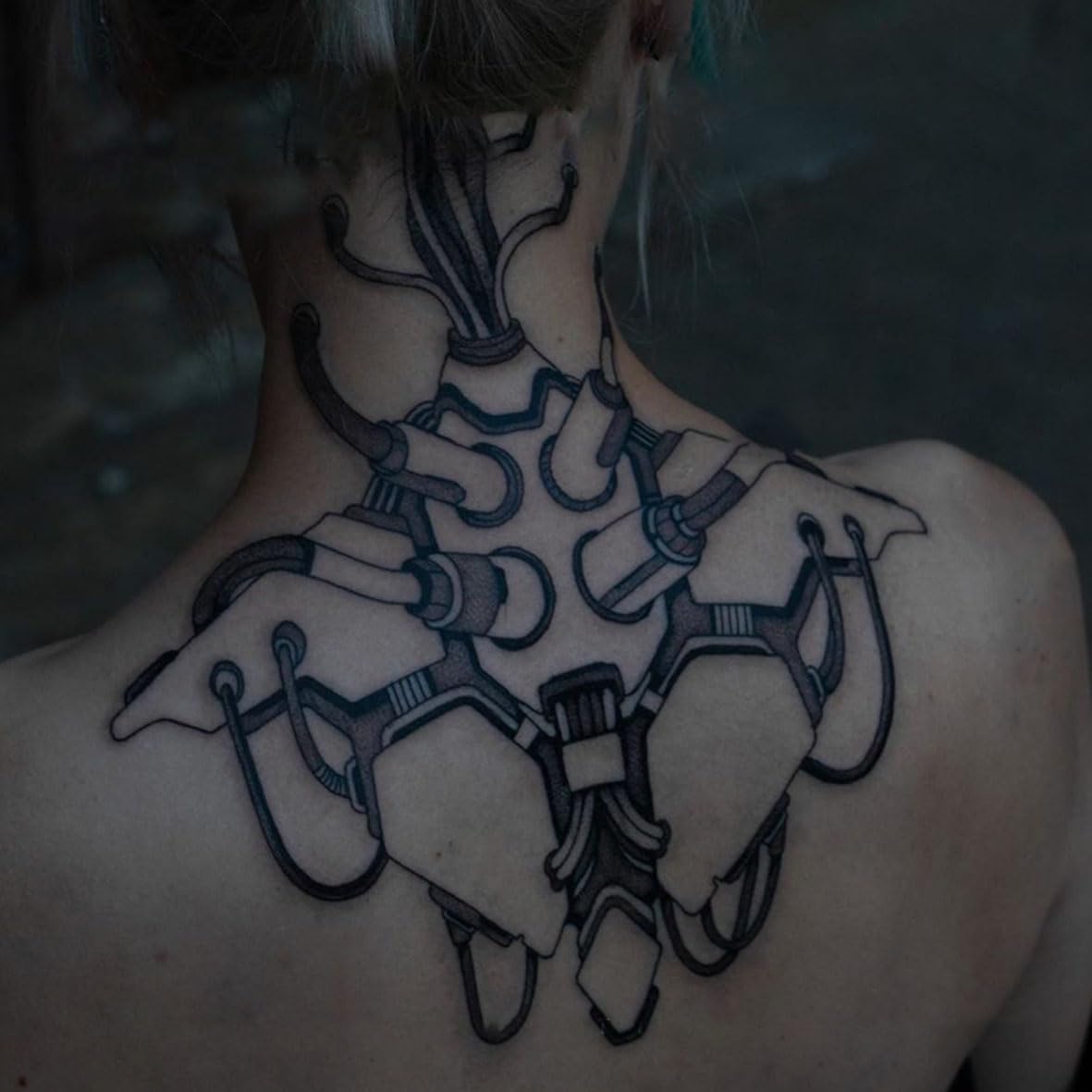 Tatuagens temporárias góticas para homens e mulheres, corpo, braço, peito, ombro