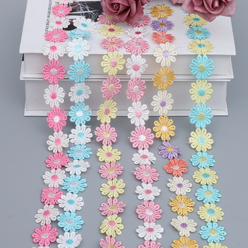 3 Yards/2,5 cm wasserlösliche bunte Spitze Heimdekoration Spitze DIY Stoff Ohrringe Haarschmuck Armbänder handgemachte Spitzenmaterialien