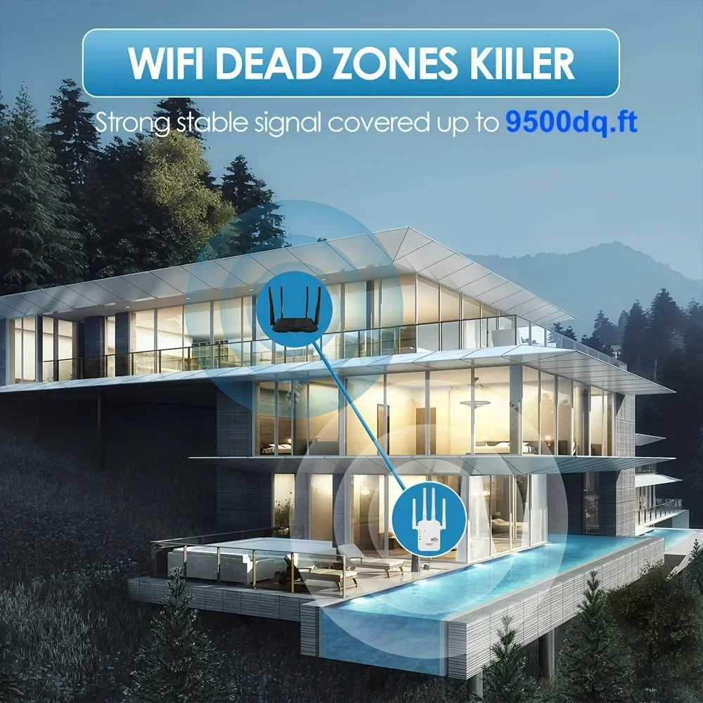 Estensore dual-band 5G WiFi Wireless 2.4G Ripetitore WiFi Ripetitore di segnale Wifi 802.11bgn Gigabit Spine UE USA Amplificatore WiFi Rout WPS