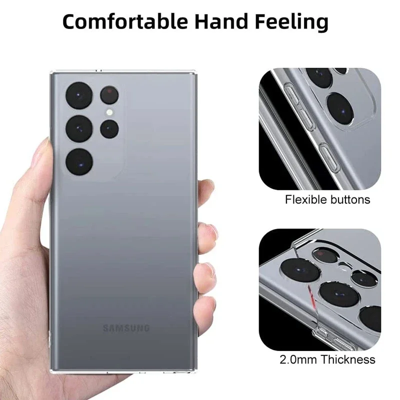 Funda de teléfono transparente de silicona suave para Samsung A53 A13 A52 A12 A54 A23 A55 A52S S25 S24 S22 S21 S23 Ultra S20 FE Galaxy Note 20Ultra
