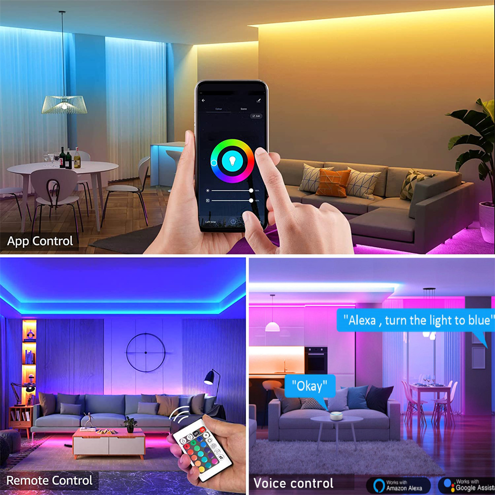 WiFi LED-striplicht Tuya Smart Life Flexibel licht Lamp USB Desktop Scherm TV BackLight Diode Tape Ondersteuning Alexa Google
