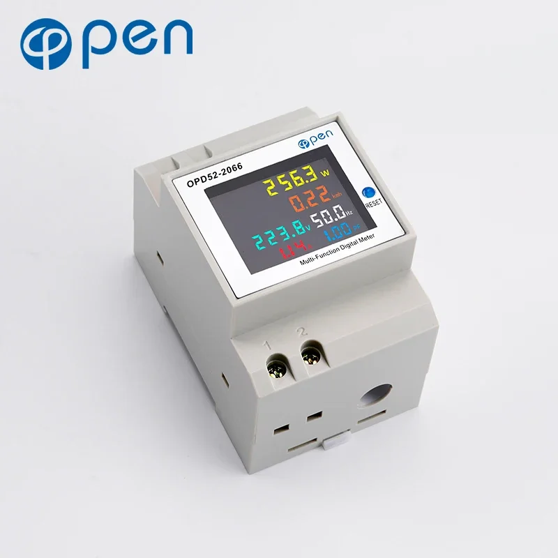 D52-2066 6IN1 din rail AC monitor 110V 220V 100A Voltage Current Power Factor Active KWH Electric energy Frequency meter VOLT AM