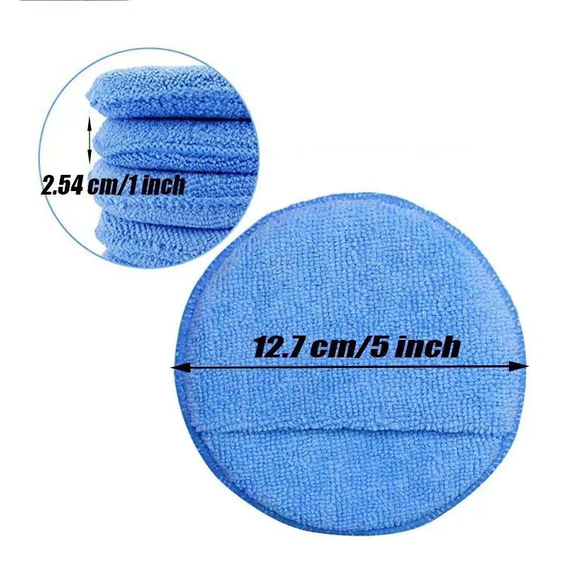 10 ชิ้นรายละเอียดรถ Applicator Pads Car Care Waxing ภาษาโปลิชคําฟองน้ําไมโครไฟเบอร์นุ่มรอบกระเป๋าโฟมฟองน้ําเครื่องมือทําความสะอาดรถยนต์