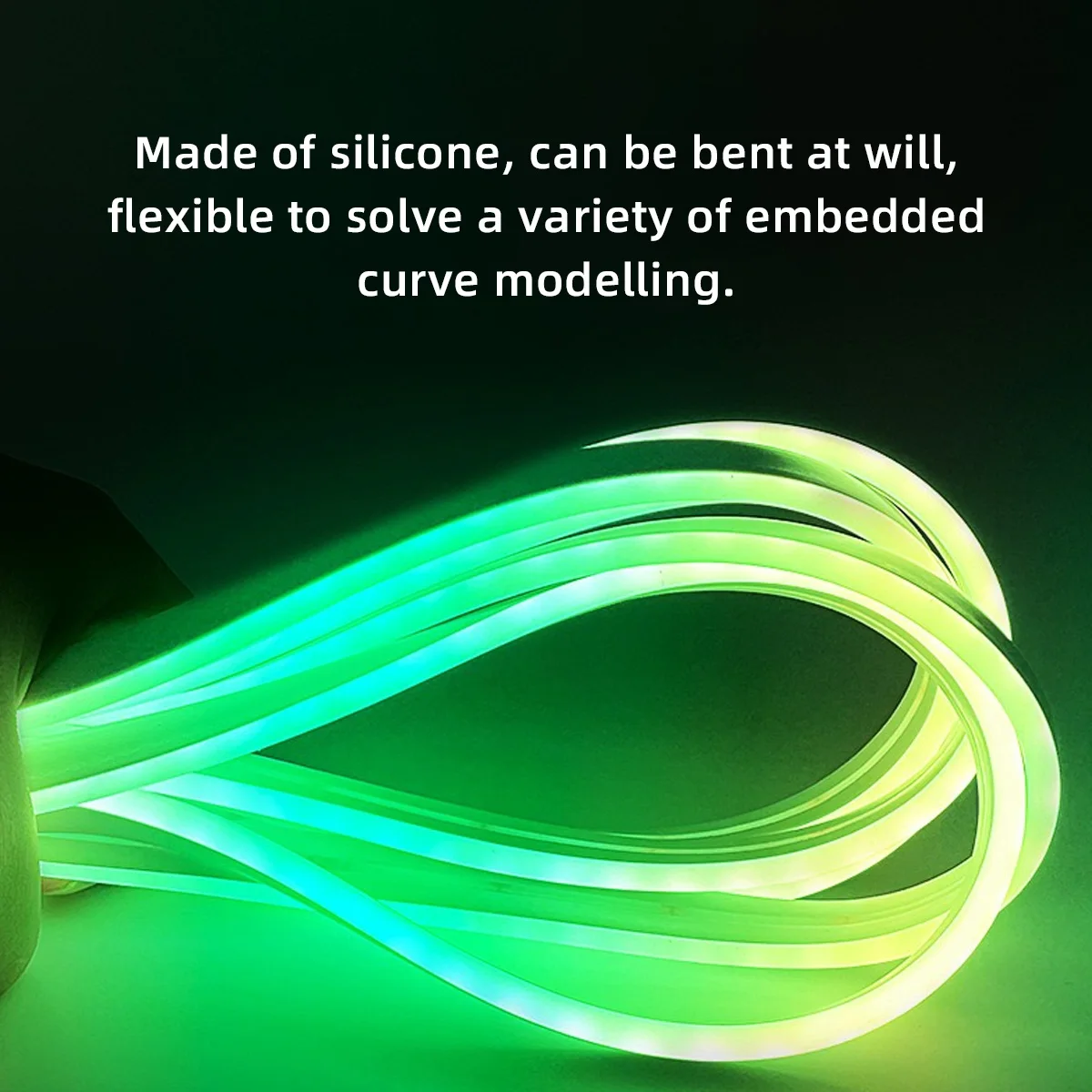 Tira de luz de neón LED con atenuación Rgb, aplicación remota Flexible e impermeable, Control modo Dual, micrófono incorporado para Control de voz