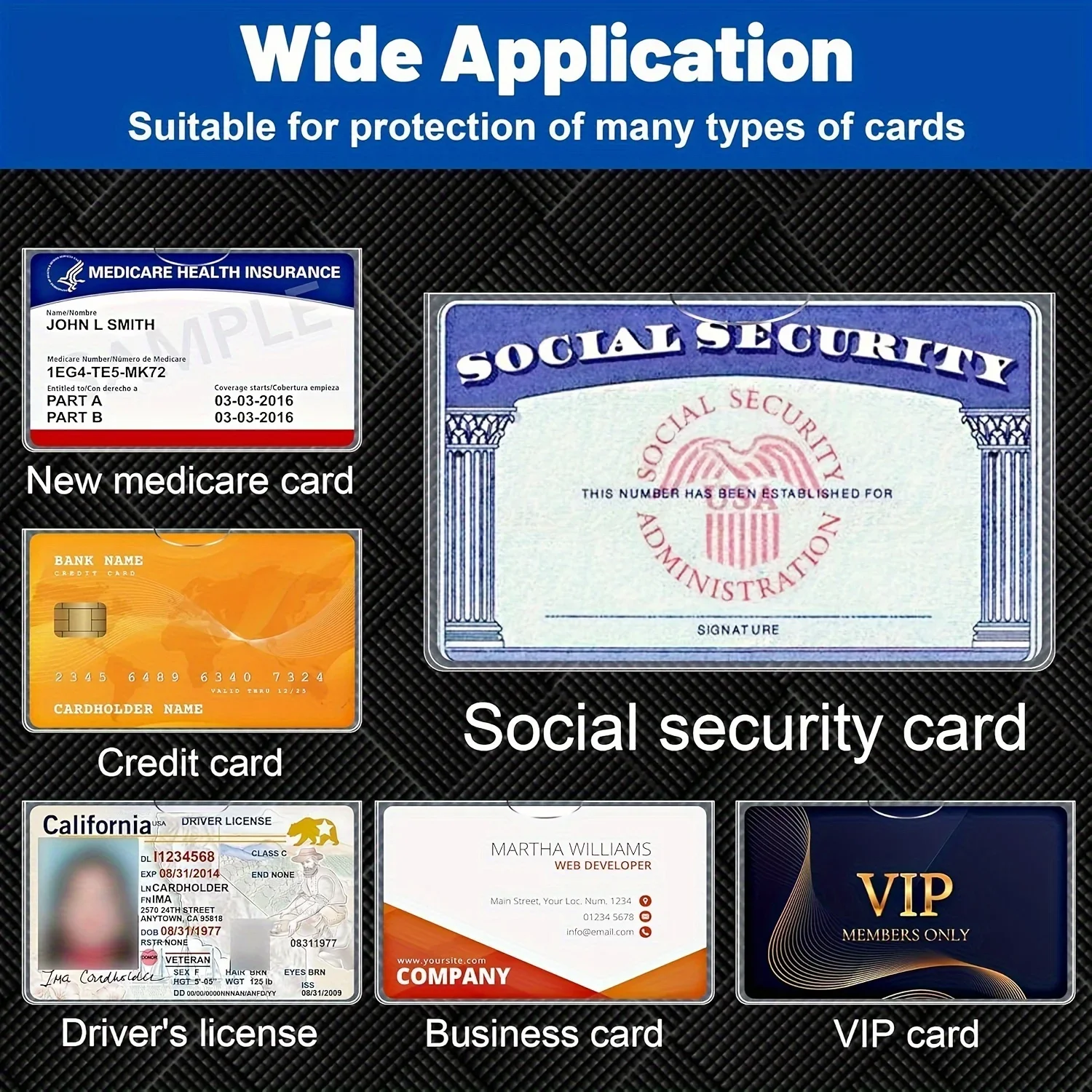 10/20pcs of PVC card protective cover, suitable for social security, medical insurance, and credit cards-secure storage solution