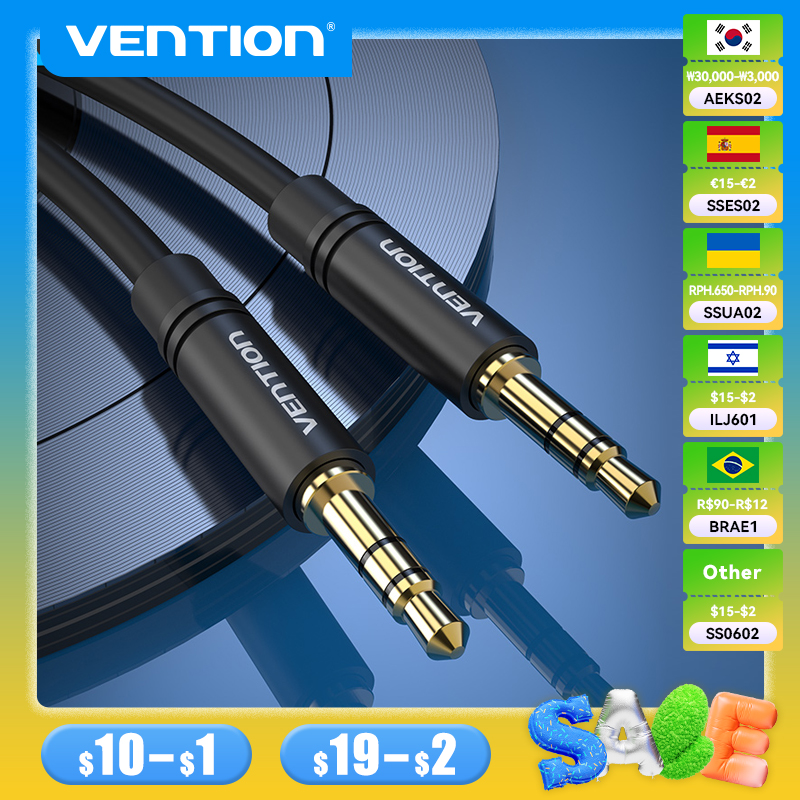 Aux-кабель Vention 3,5 мм, штекер-штекер 3,5 мм, аудиокабель для JBL, Xiaomi, Oneplus, наушников, кабель динамика, автомобильный Aux-шнур