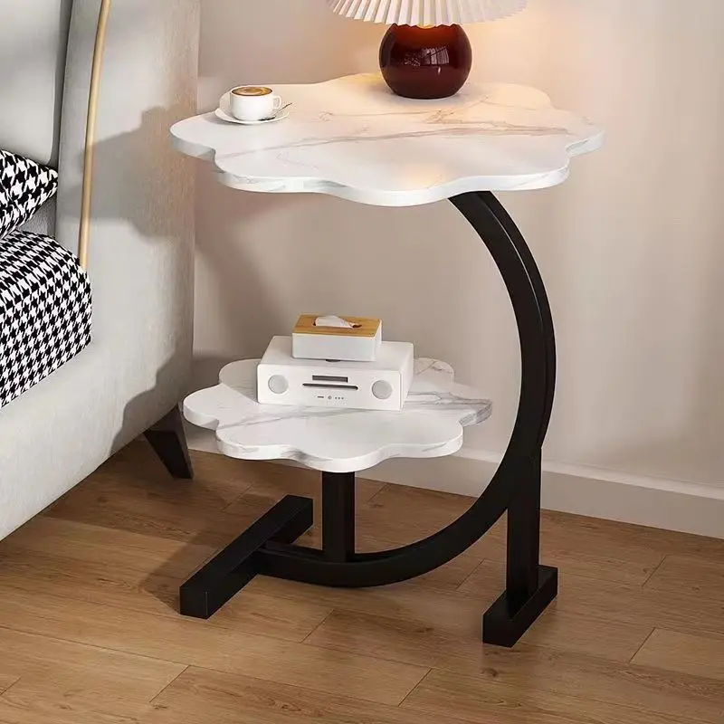 Nordic Style Light Luxury Edge Modern Table Living Room Sofa Side Table Simple Coffee Table Net Red Storage Rack Work Platforms