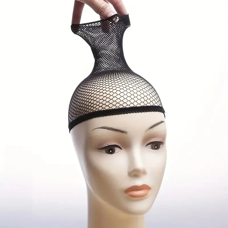 Stretchable Elastic Hair Nets, Open Ends, Mesh Net, Wig Caps para Hair Styling, Alta Qualidade, 5 Pcs por Pacote