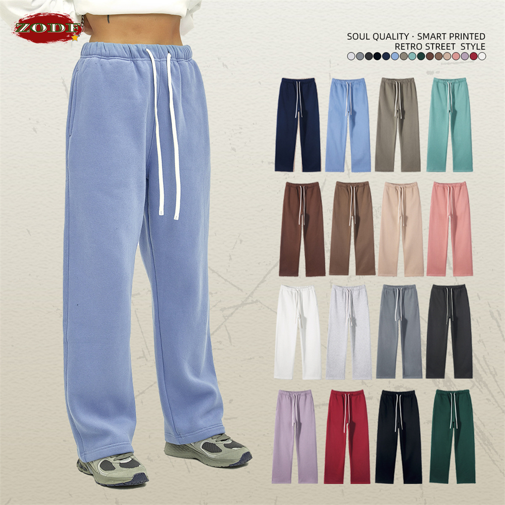 ZODF 2023 hombres Casual invierno 350sm pantalones de lana Unisex sueltos suaves cómodos deporte sólido Pantalones rectos HY0643