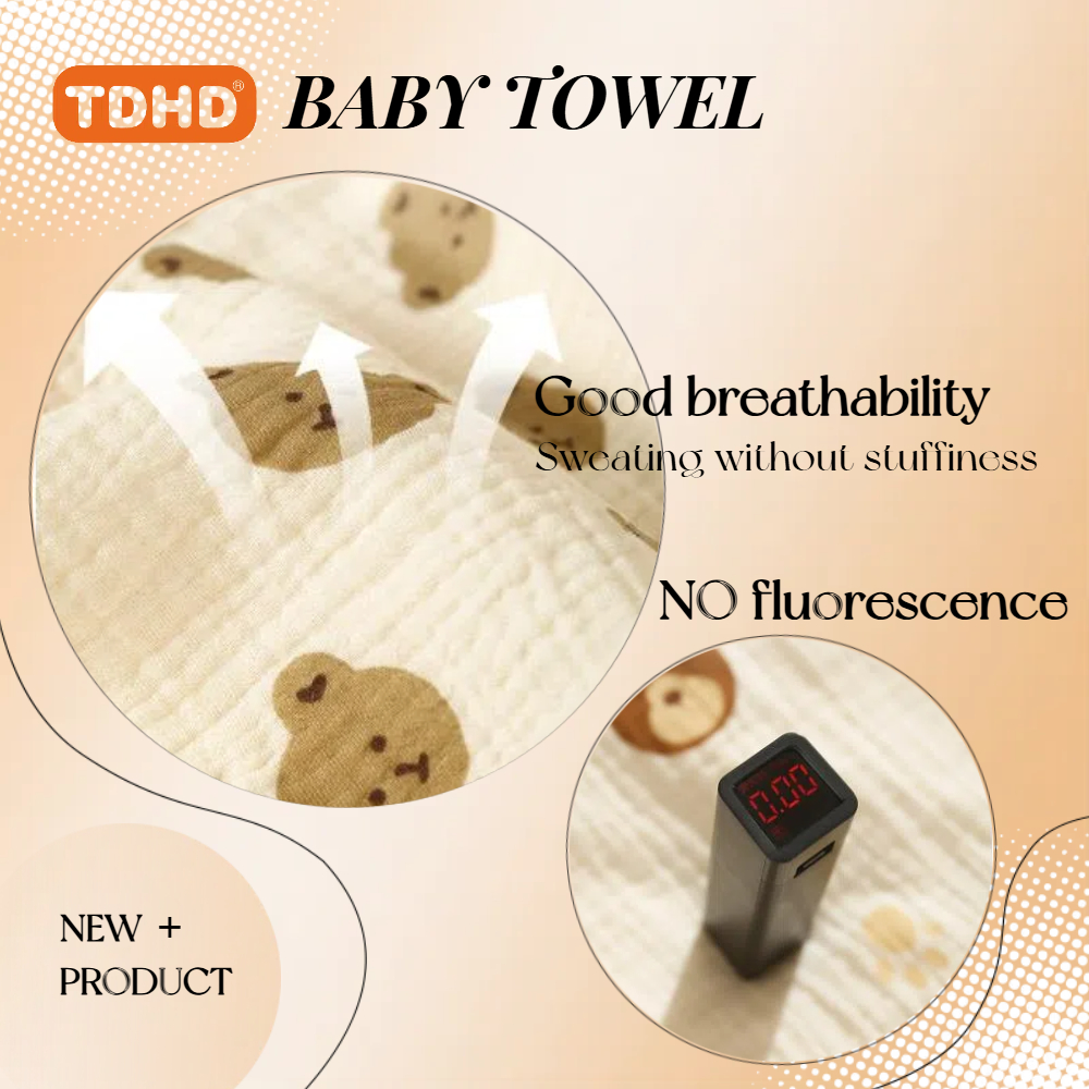 TDHD Cotton Muslin Baby Face Towel Long Burp Cloth for Newborn Kindergarten Hand Towels Infant Drooling Bibs Washcloth Baby Item