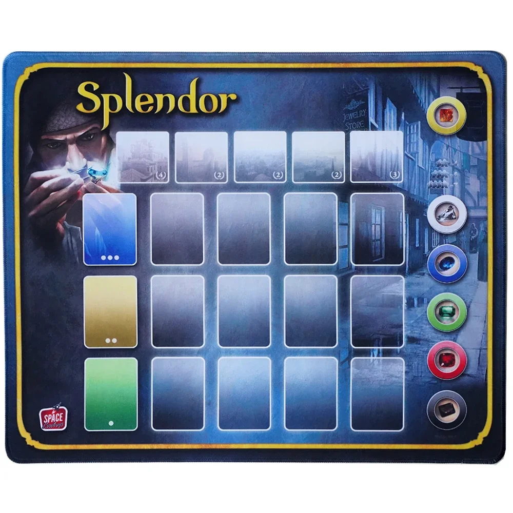 Коврик для настольной игры Splendor, коврик для карты, аксессуары для настольных игр, большой оригинальный коврик большого размера 60 см x 50 см, резиновый настольный коврик