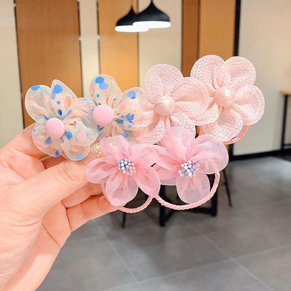 10 pçs crianças malha flor laço de cabelo com boa elasticidade laço do bebê bandana princesa headwear bonito menina elástico