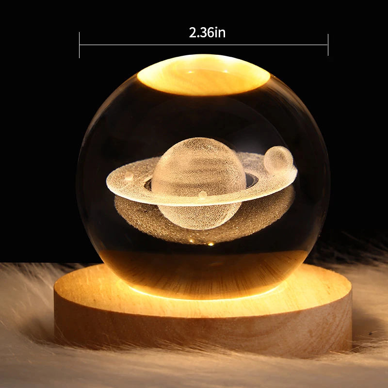 Boule de cristal lumineuse USB universelle, veilleuse à Induction avancée, ornements créatifs, cadeau, lampe Led, nouveauté pour chambre à coucher