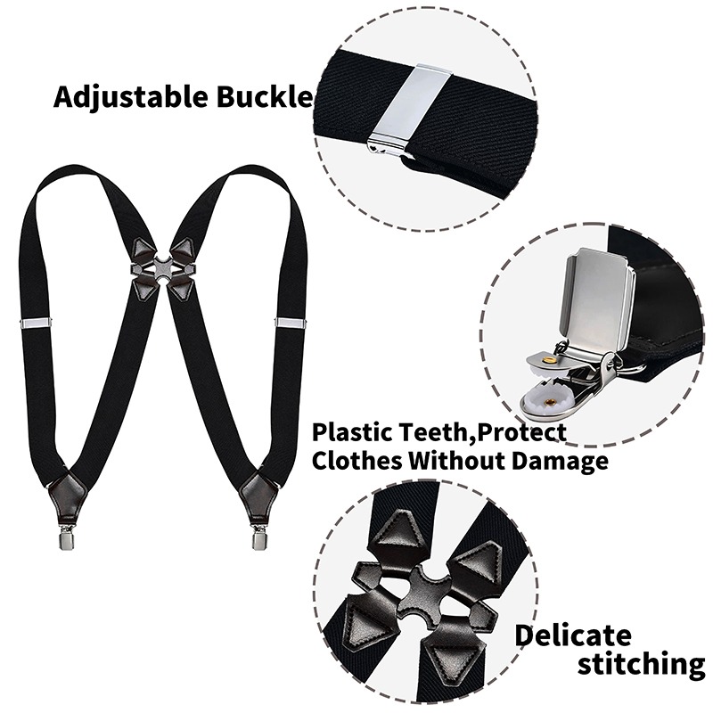 ヴィンテージサスペンダー大人女性男性 2.5 センチメートル幅クロスオーバーバック 2 サイドクリップ調節可能な弾性ズボンブレースストラップ