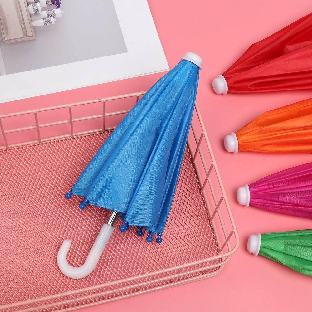 Mini guarda-chuva plástico para bebê menina, chuva engrenagem brinquedo, enfeite boneca, decoração de roupas, presente, novo estilo