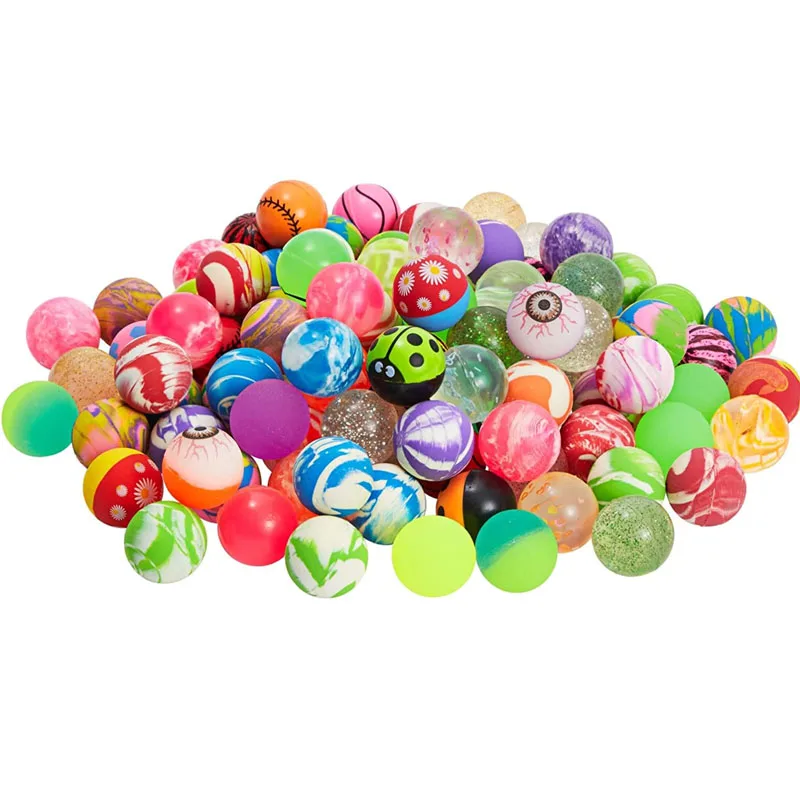 30MM nuovo design palla elastica in gomma stile misto 12/24 pezzi palline rimbalzanti multiple distributore automatico capsula sorpresa giocattolo per bambini