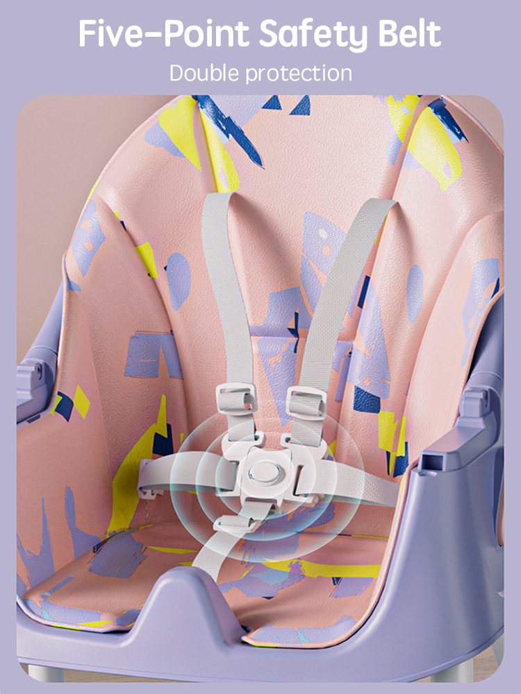 PANGDUBE-silla plegable reclinable para alimentación de bebé, con ruedas, alta, ajustable en altura, para comer