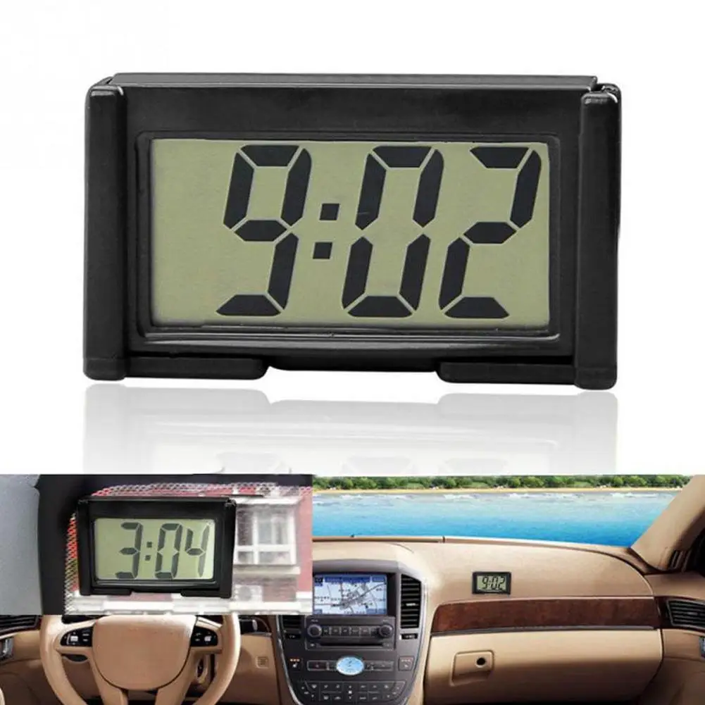 Mini relógio digital decorativo tela grande relógio de carro adesivo eletrônico auto ornamento painel mini acessórios do carro relógio