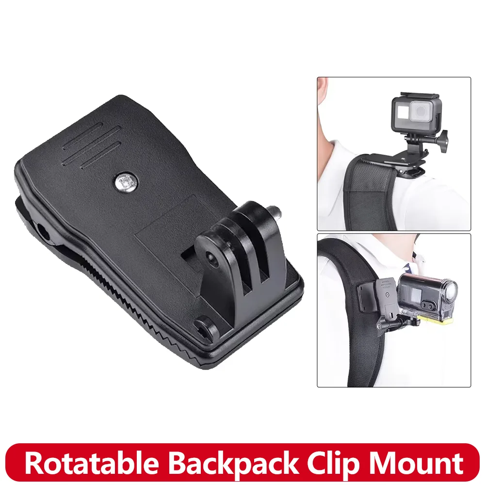360 °   Obrotowy klips do plecaka, szybki uchwyt do GoPro Hero 13 12 11 10 9 8 SJCAM SJ4000 AKASO Insta360 DJI Osmo Action Camera