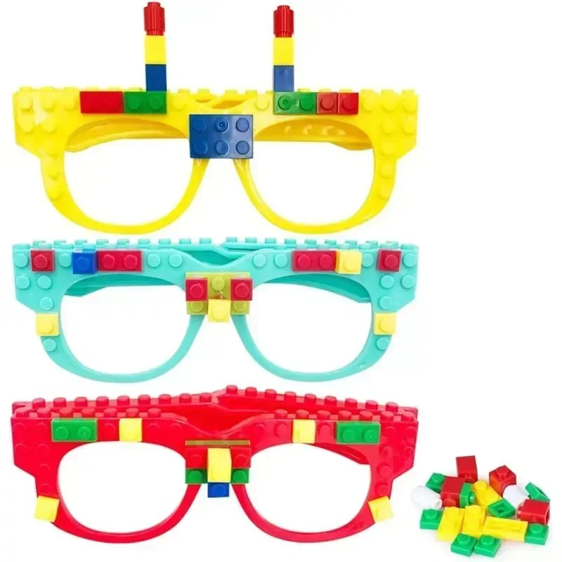 DIY Bausteine Brille Bausteine Spiele für Kinder Kreative Baustein Geburtstag Party Gefälligkeiten, Karneval Party Spiele