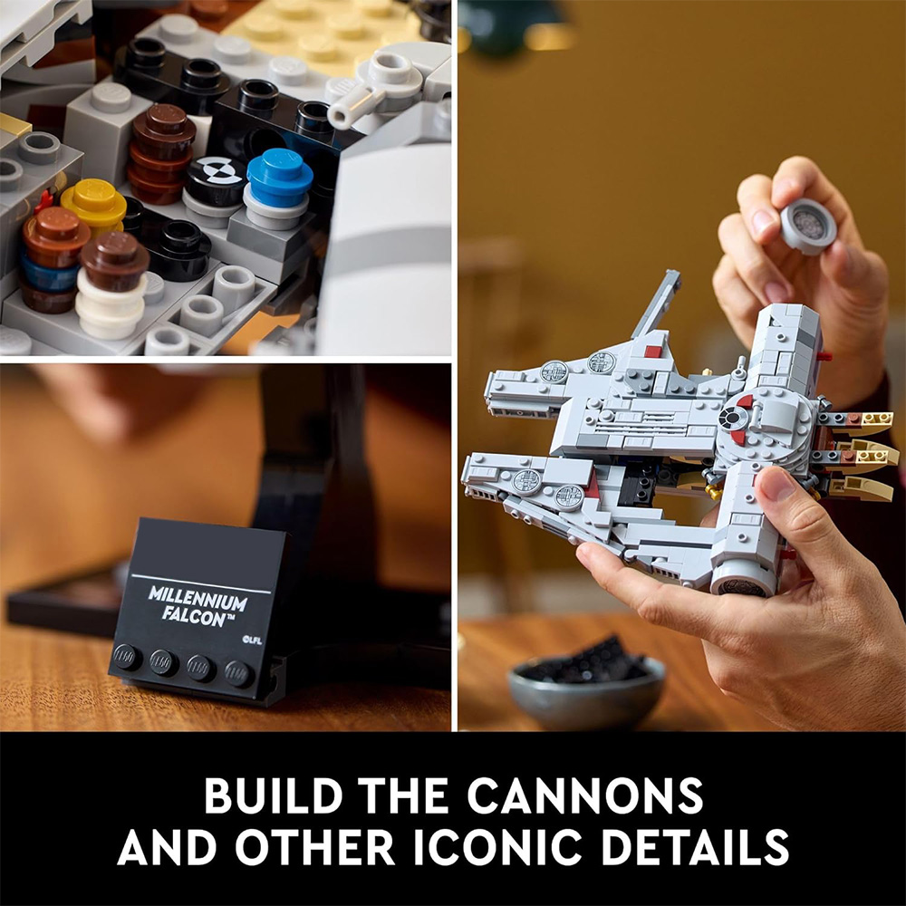 LEGP Space Wars: New Hope Millennium Falcon Building Blocks, Buildable 25th Anniversary Starship Model for Home Décor, 75375