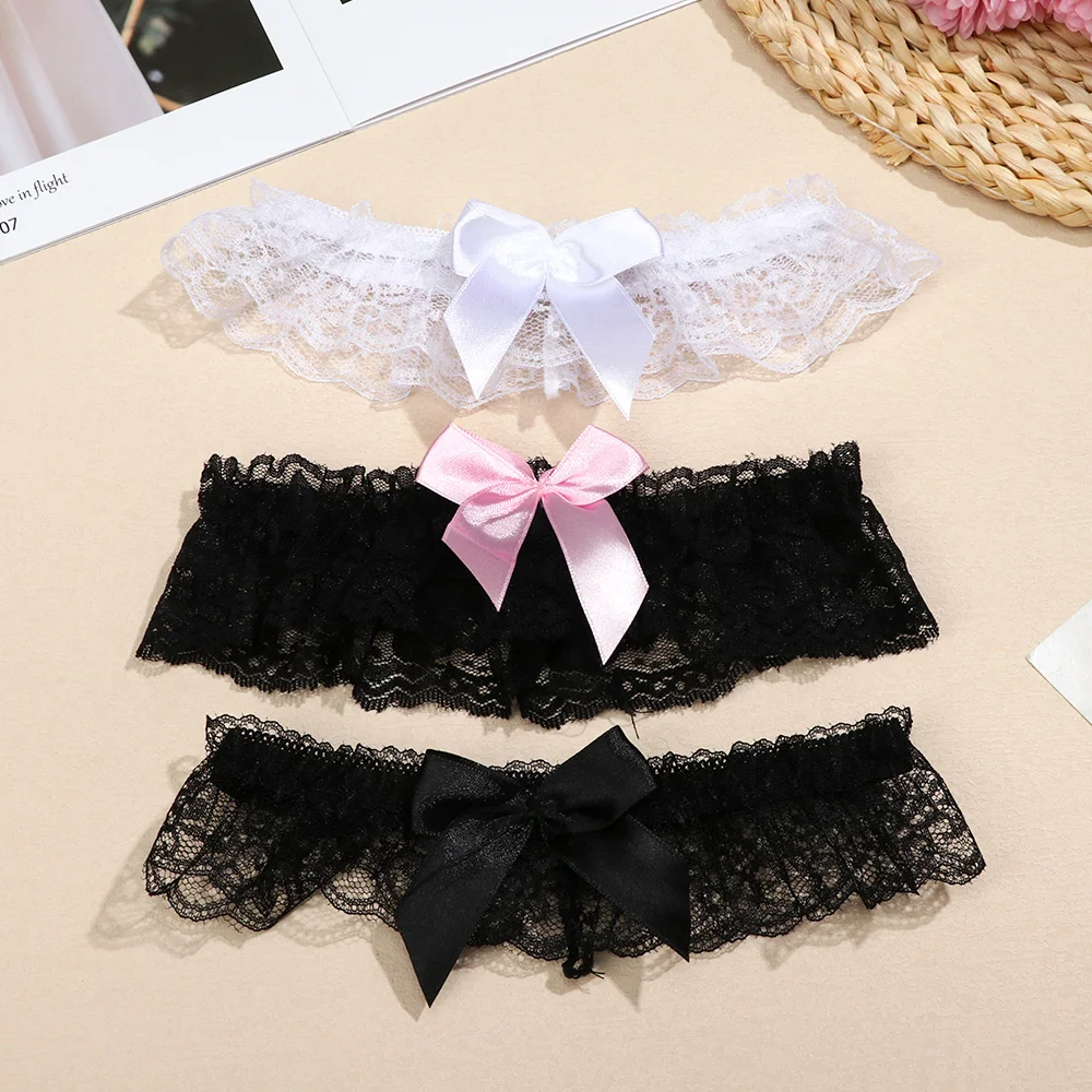 Vrouwen Boog Been Ring Sexy Lingerie Kant Jarretellegordel Strik Been Lus Bruiloft Garters Bruids Cosplay Mode Kous Dij Ring