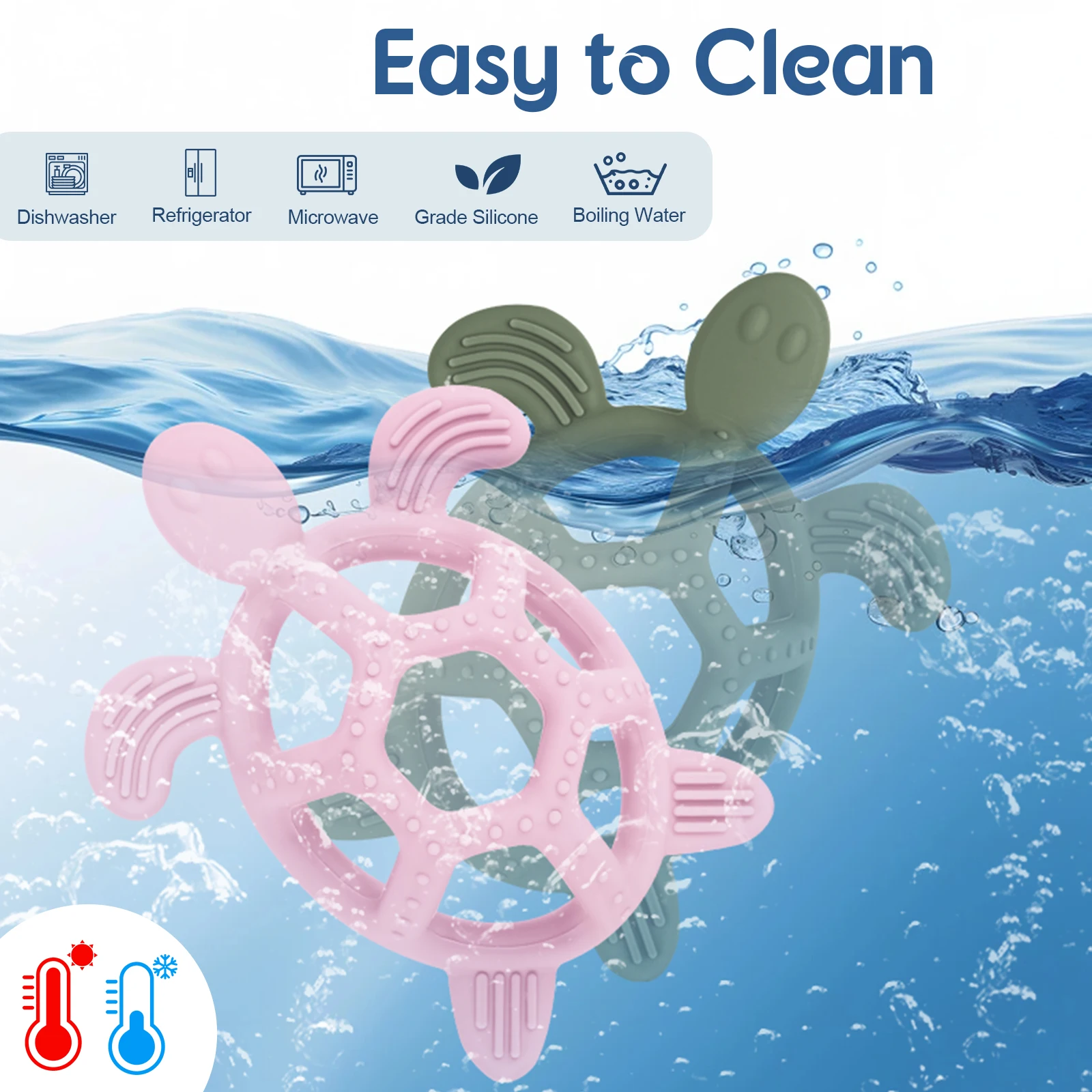 1pc Baby Silicone Teether Rodent Cartoon Animals Food Grade Silicone Turtle DIY Teething Toys For Teeth Rod Teethers Gift