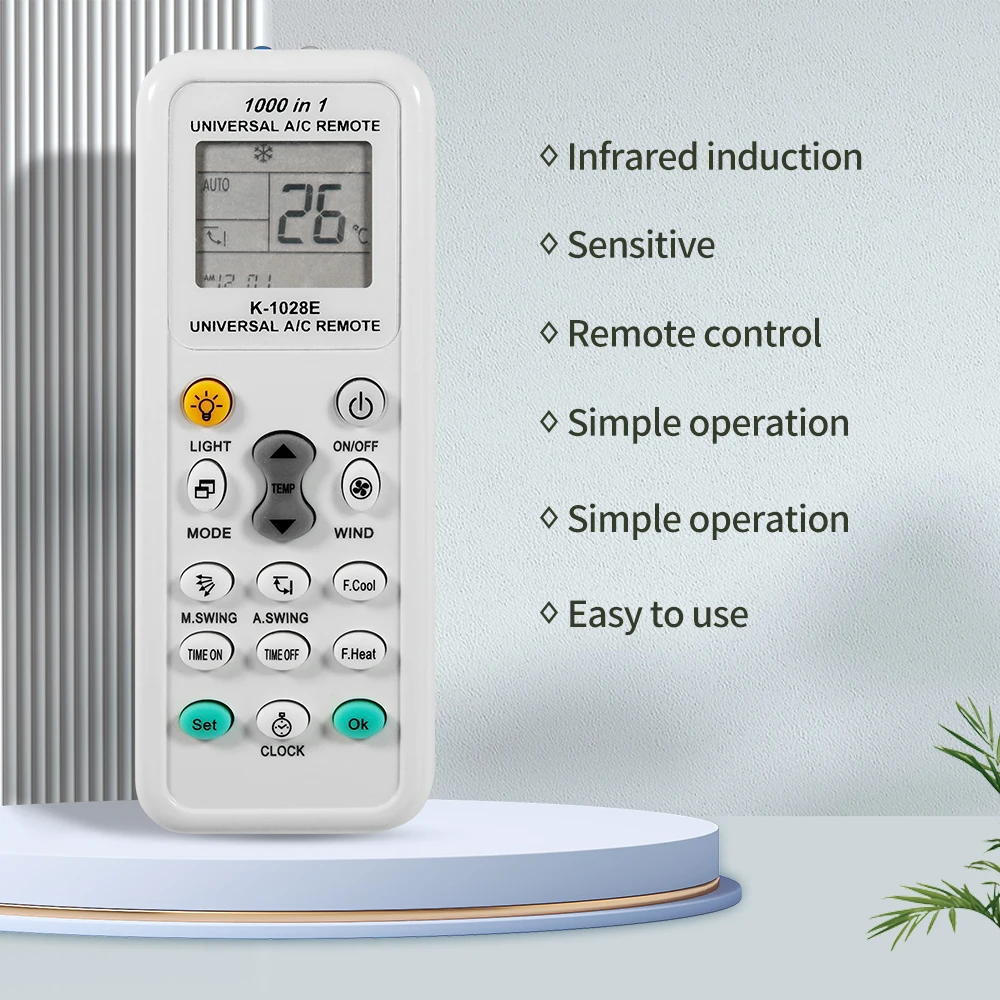 1000 en 1 Control remoto universal K-1028E AC Digital LCD para aire acondicionado