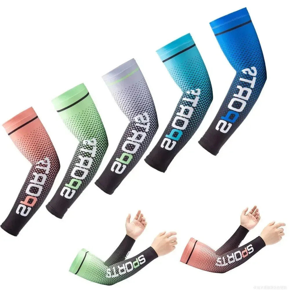 Novedad de verano, protector solar, manga de seda helada, protección solar UV, mangas de brazo antideslizantes refrescantes, manga de ciclismo para deportes al aire libre para hombres y mujeres