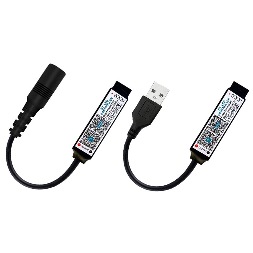 Mini RGB Controller Bluetooth USB DC 5V 12V 24V Muziek 5050 RGB LED Strip Licht Controler APP IR 24 Toetsen Afstandsbediening
