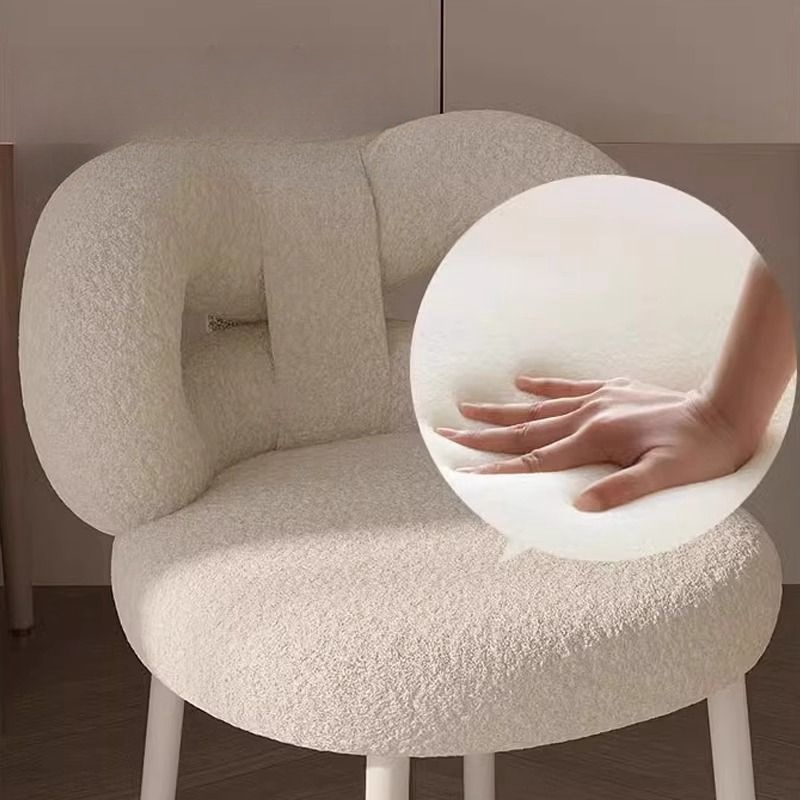 Silla de tocador sencilla y moderna, taburetes de maquillaje para el hogar, taburete con respaldo estilo crema para dormitorio de niña, silla cómoda para el hogar, recién llegado