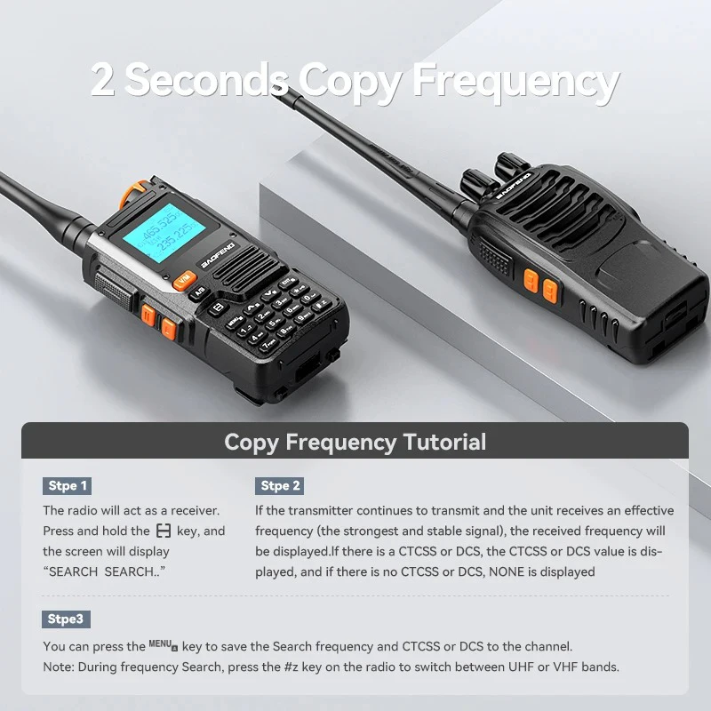 Baofeng UV-K61 Walkie Talkie Seven Bands VHF UHF Air Band 999Ch Double Wait Wireless Freq Copy NOAA FM Ham Radio Noise Cancel